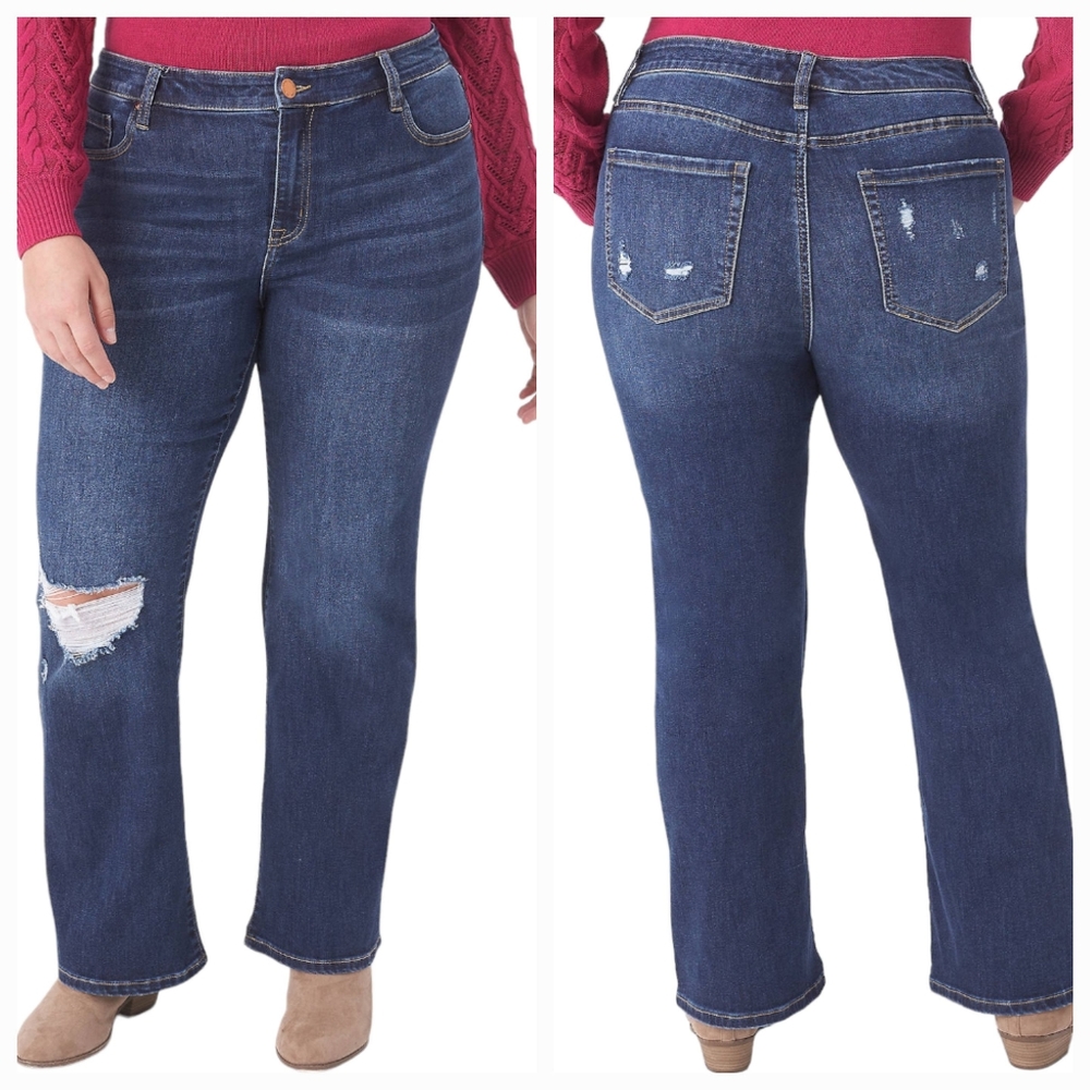 Lane Bryant Signature Fit Cozy Boot Jean Medium Wash Flex Magic Waistband Sz 20
